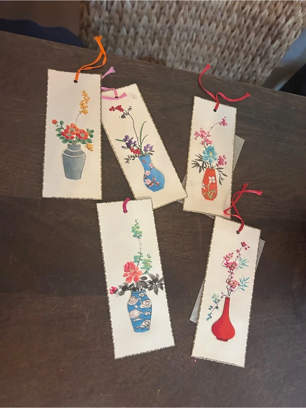 Set of Floral Bookmarks, luggage tag and Notepad with Pen - Assorted Colors